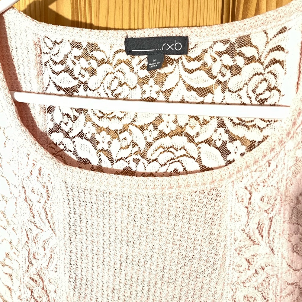RXB Blush Lace Knit Top